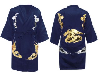 Custom Muay Thai Fight Robe : KNFIR-201-Navy